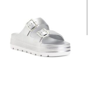 JSLIDES Simply Sandal Silver Size 9